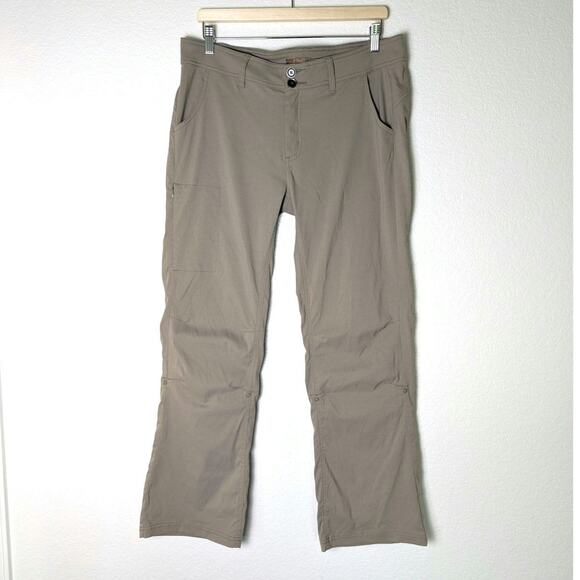 Prana Halle Convertible Hiking Stretch Beige Pant Women Size 12 Short Gorpcore - Picture 1 of 13
